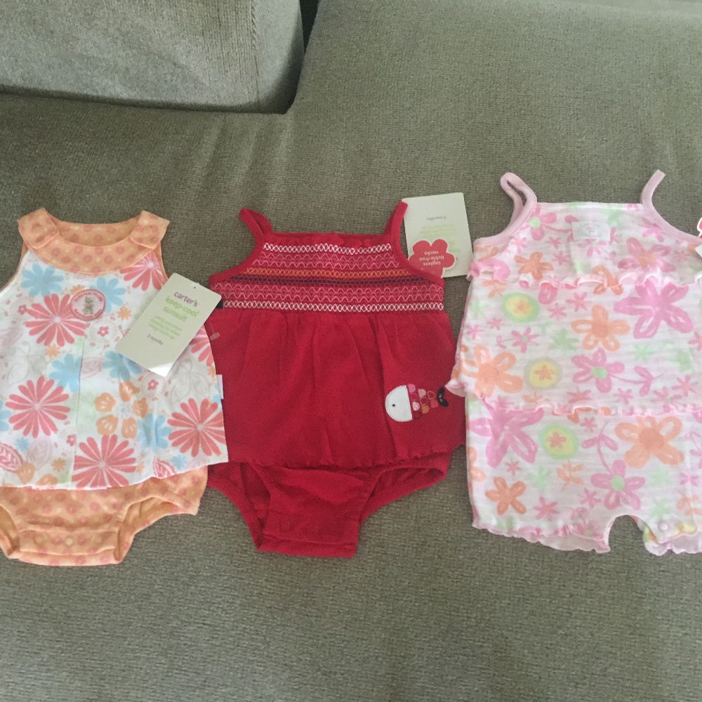 Carter's Baby Girl 3pc Sunsuit Bundle